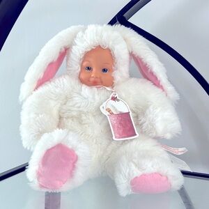 Anne Geddes white  bunny baby